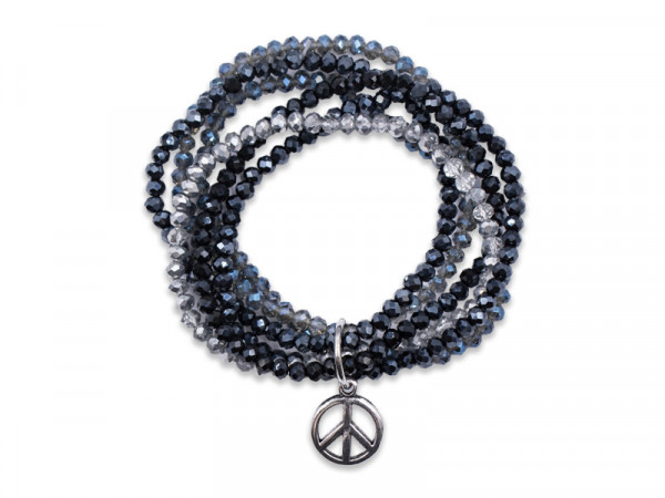 Glassteinarmbänder mit Anhänger Peace (18 cm)