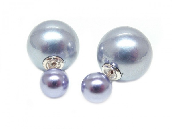 Perlenohrstecker mit zwei Perlen